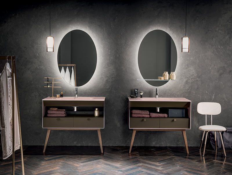 Deux évier de salle de bains de style scandinave