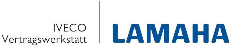 ein blaues Logo für Iveco Lamaha Vertragswerkstatt