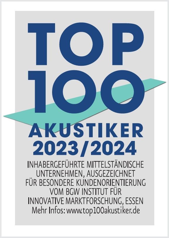 Hörgeräte Münz – Siegel Top 100 Akustiker 2021/2022
