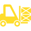 Un camión de reparto amarillo con cajas en la parte trasera.