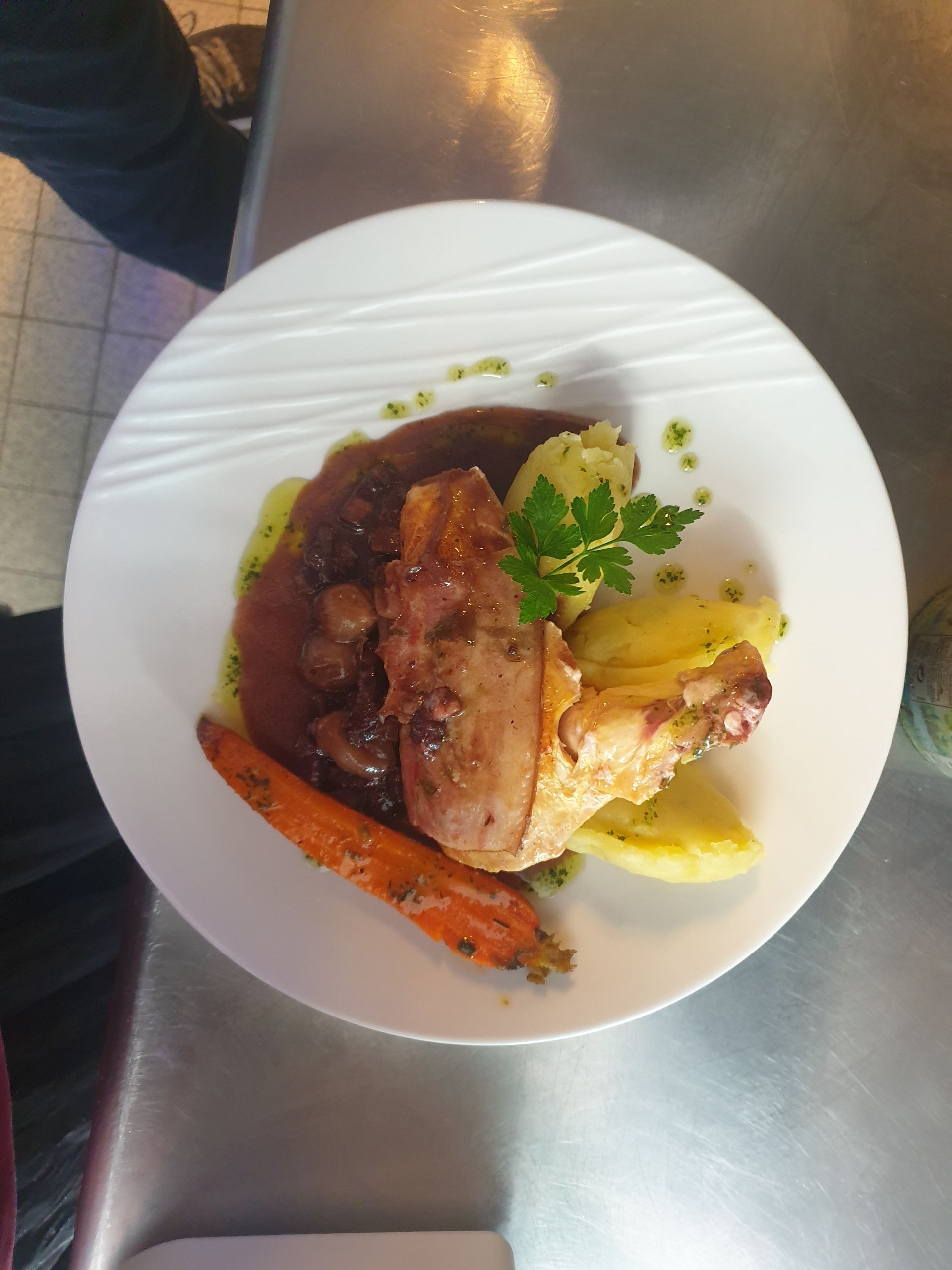 Poulet sauce vin rouge