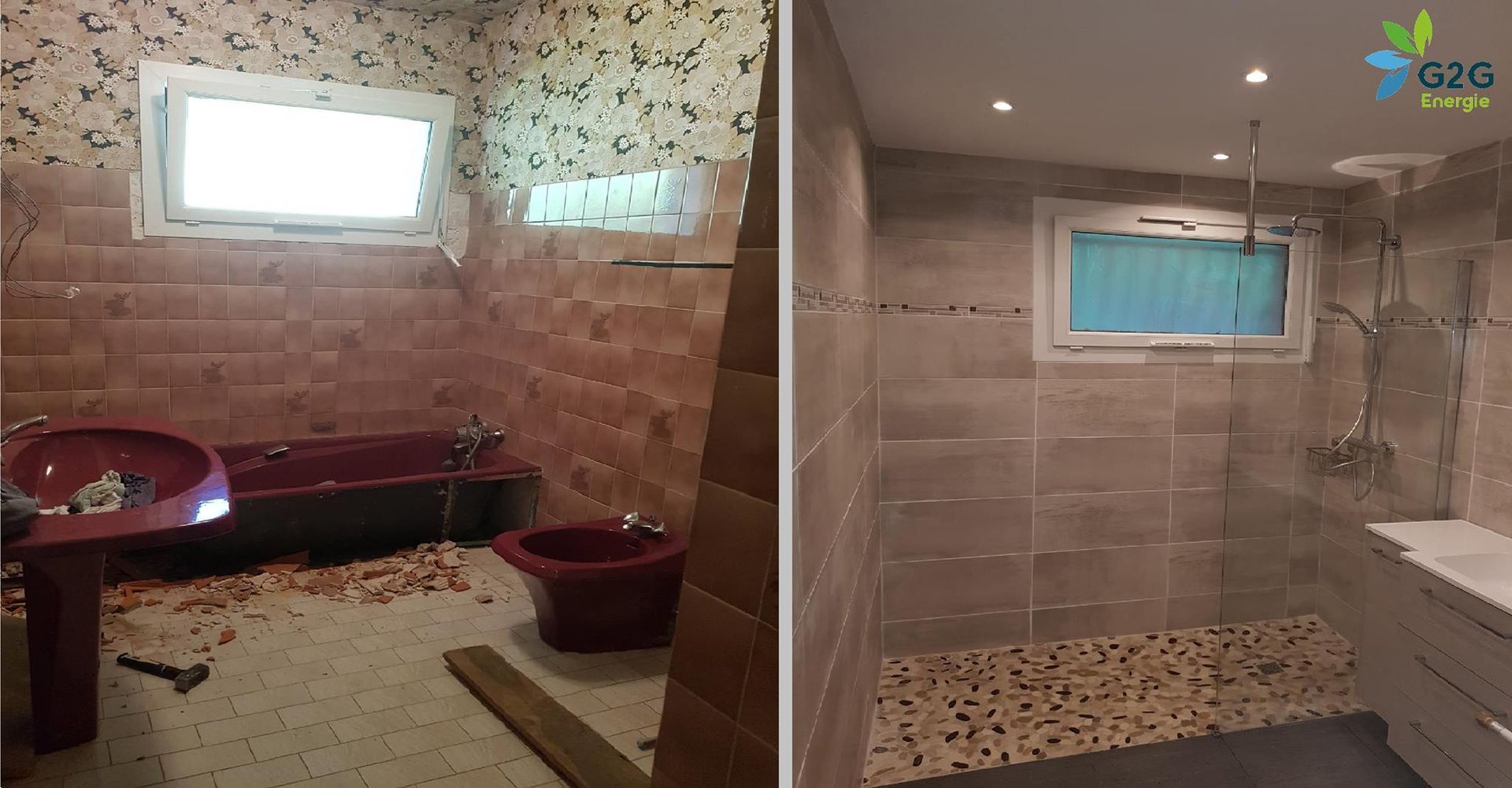 Avant/après salle de bains