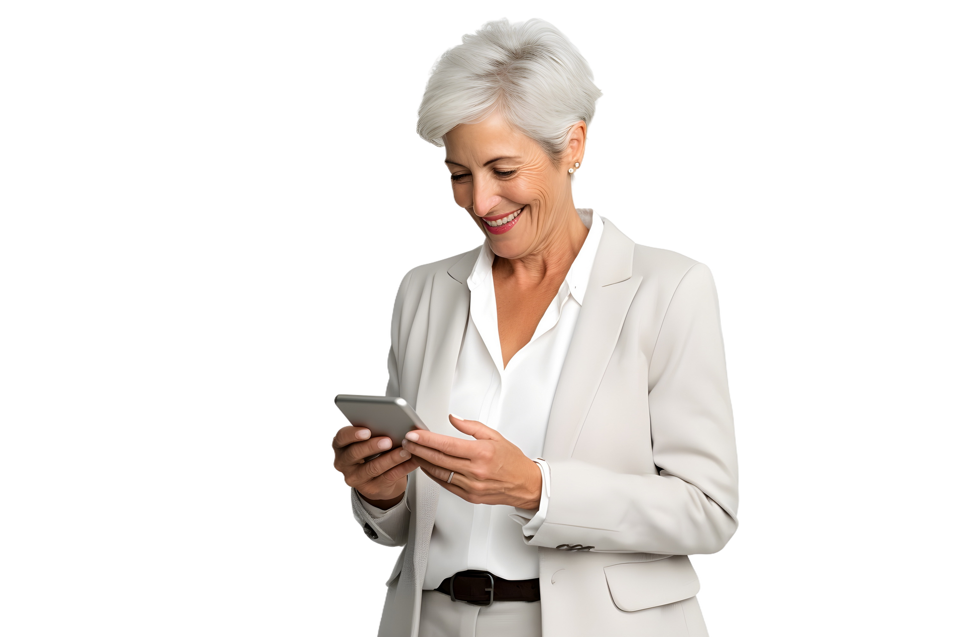 Femme regardant son téléphone