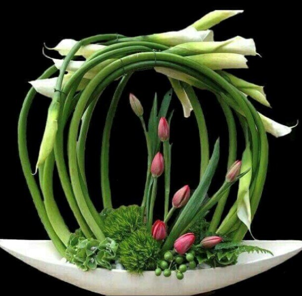 composition florale blanche