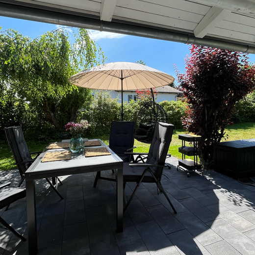 Bild zeigt die Terrasse der Koje47