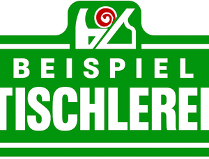 Ein grünes Schild mit der Aufschrift Tischlerei Hestert