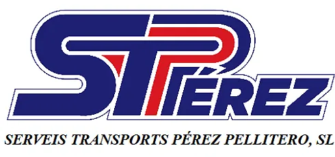 Un logotipo azul y rojo para Servicios de Transporte Pérez Pellitero SL