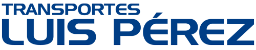 Un logo azul y blanco para transportes luis perez