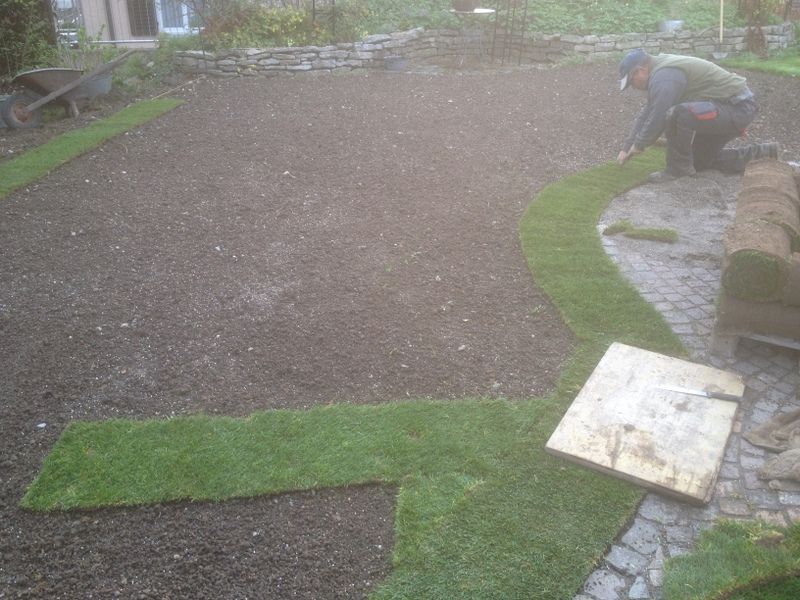 Verlegen von Rasenbahnen - Nafzger Gartenbau AG