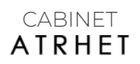 Le mot « CABINET » empilé au-dessus de « ATR HET » en noir et blanc.
