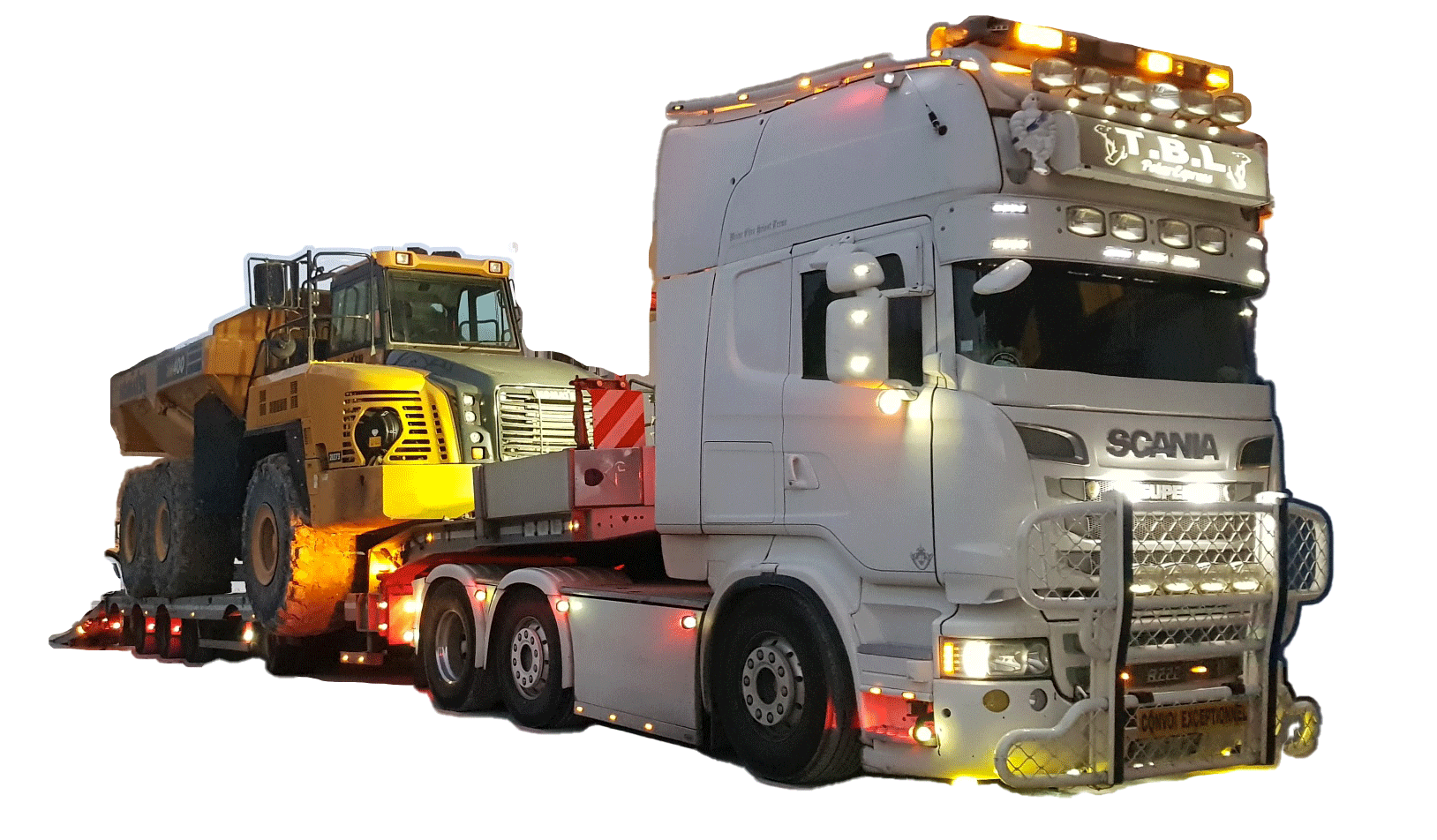 Camion porte-engin détouré