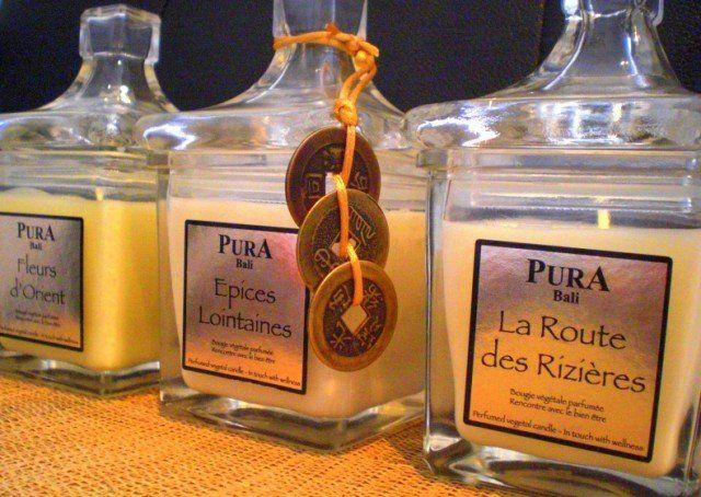 Bougies parfumées disponibles dans votre centre de bien-être, Balinéa