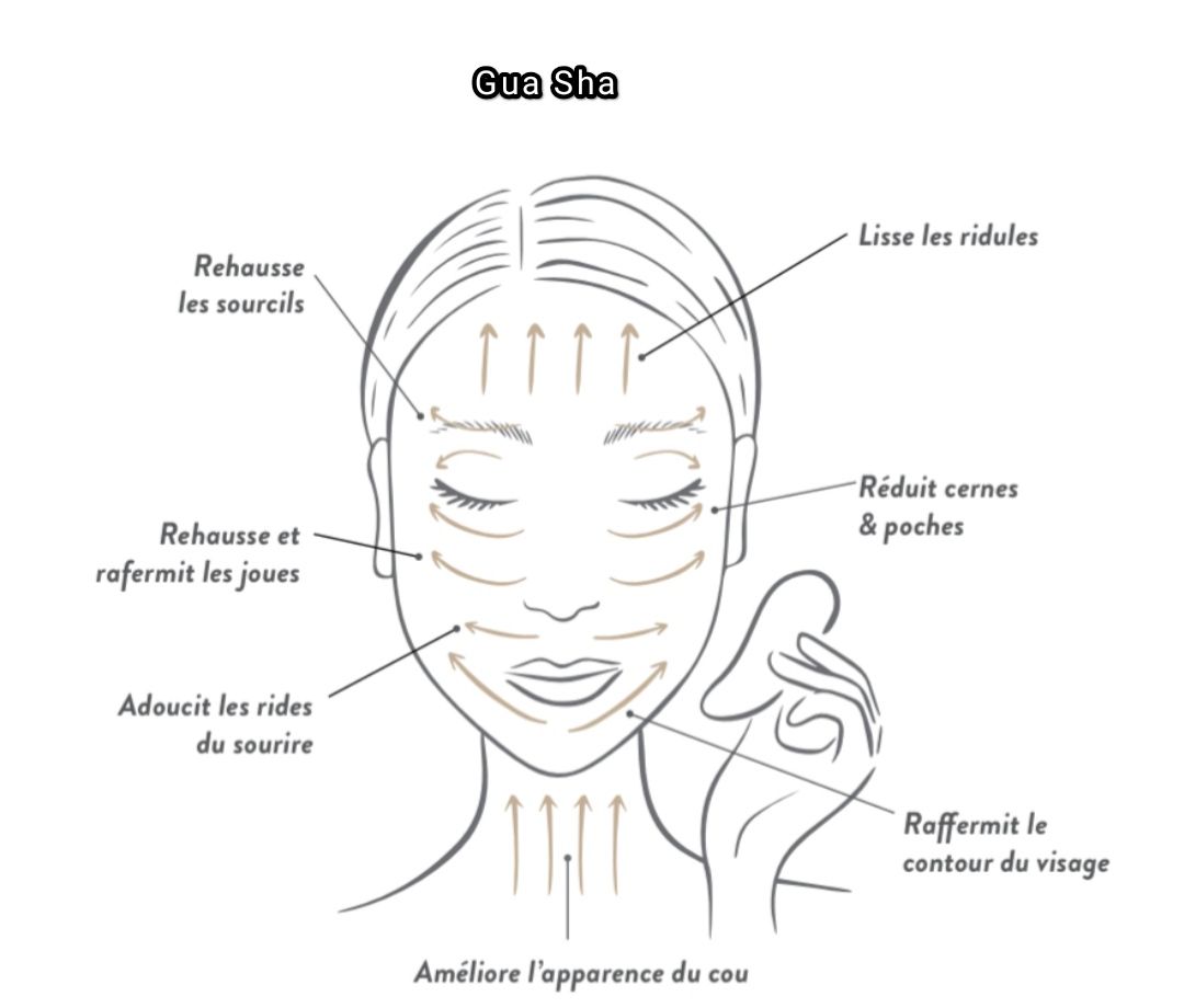 Schéma qui décrit les bienfaits du Gua Sha