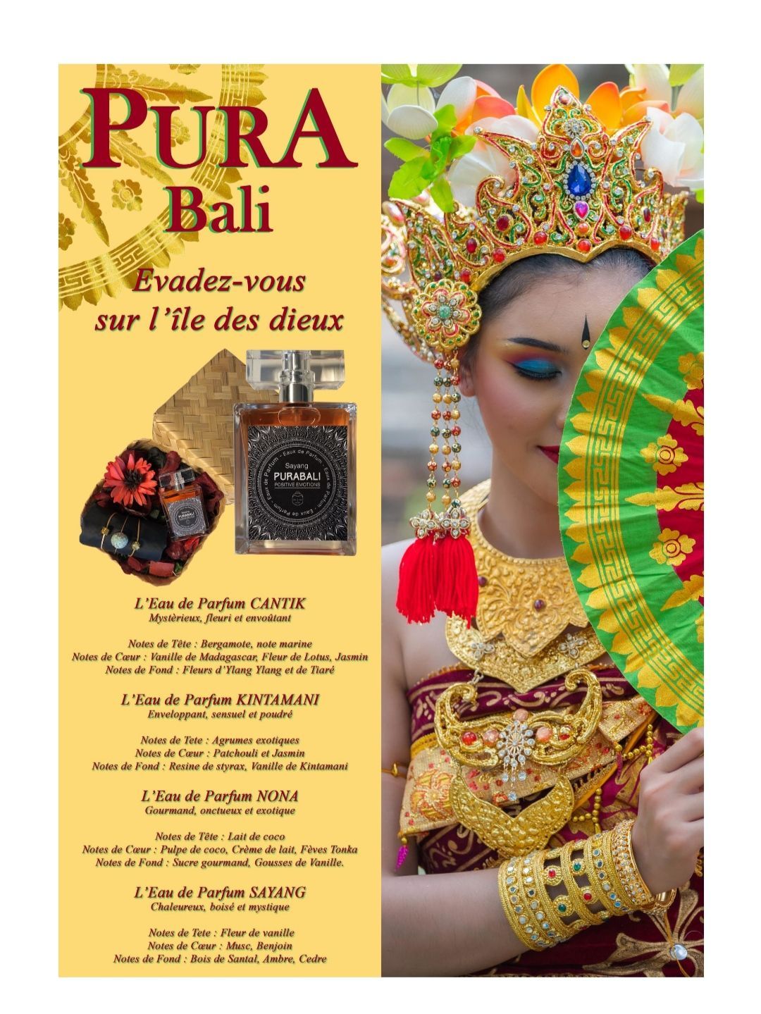 Publicité pour les parfums Pura Bali