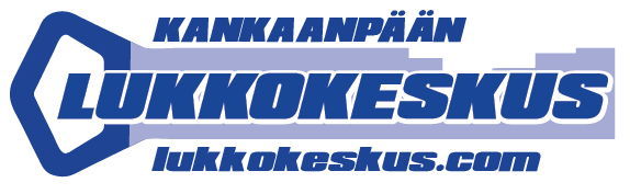 Sininen &rdquo;LUKKOKESKUS&rdquo;-logo valkoisella taustalla