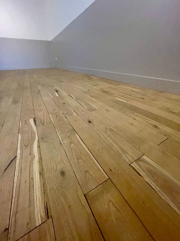 Un parquet en cours de pose