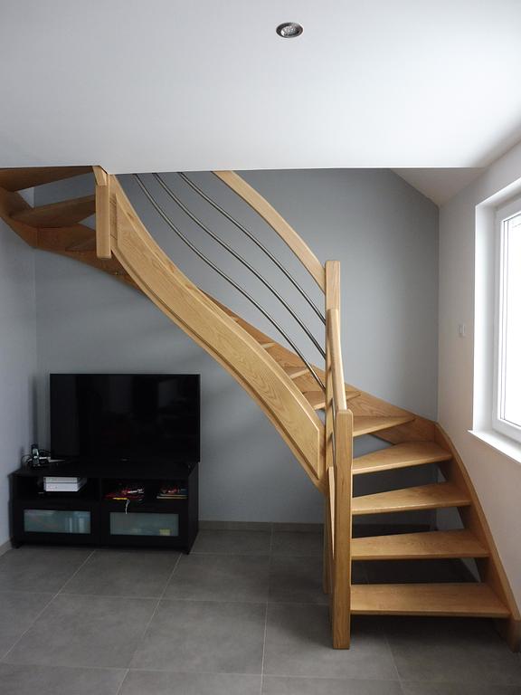 Escalier quart tournant bois