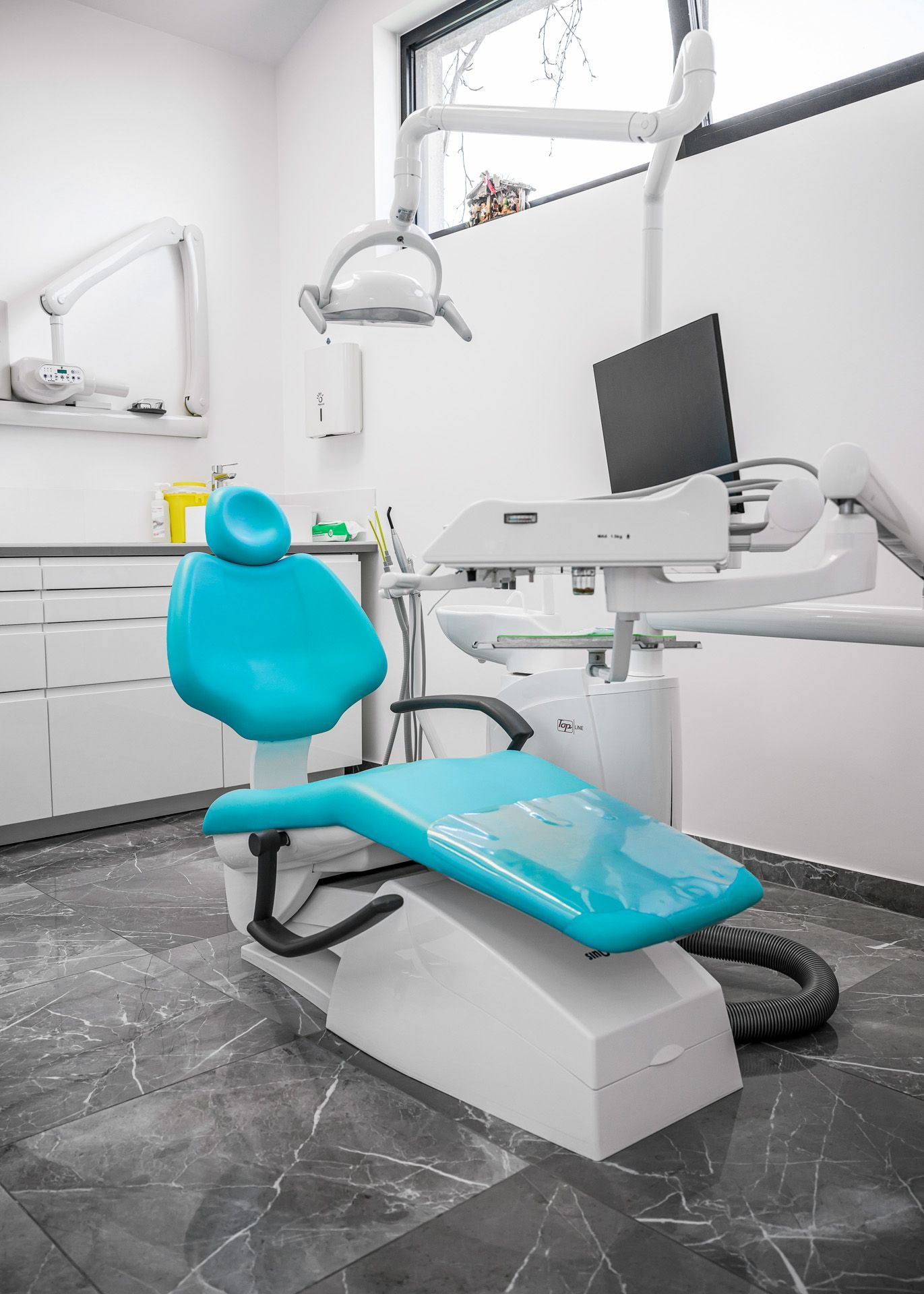 Siège de consultation bleu clair