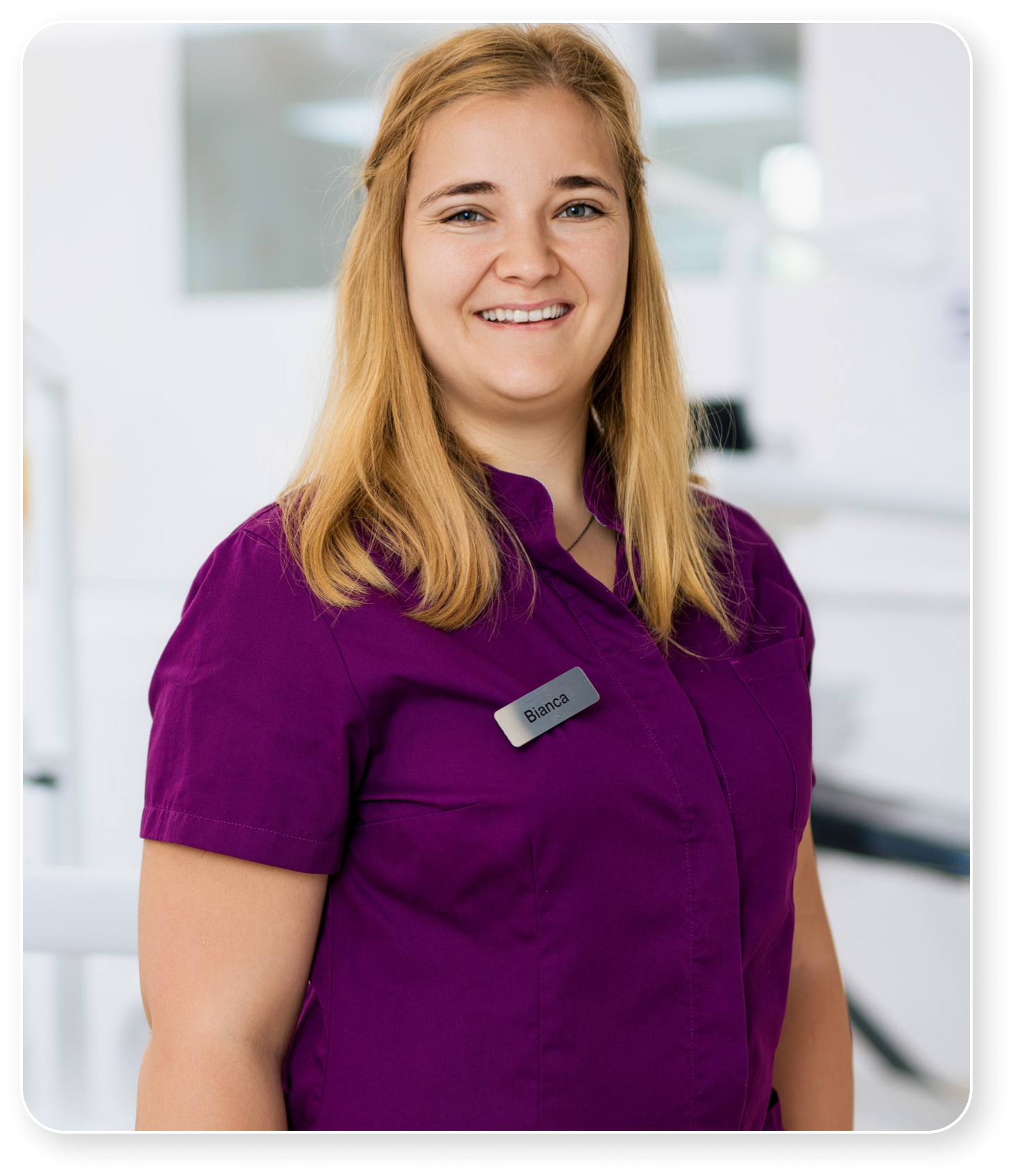 Portrait de Bianca de l'équipe du cabinet dentaire