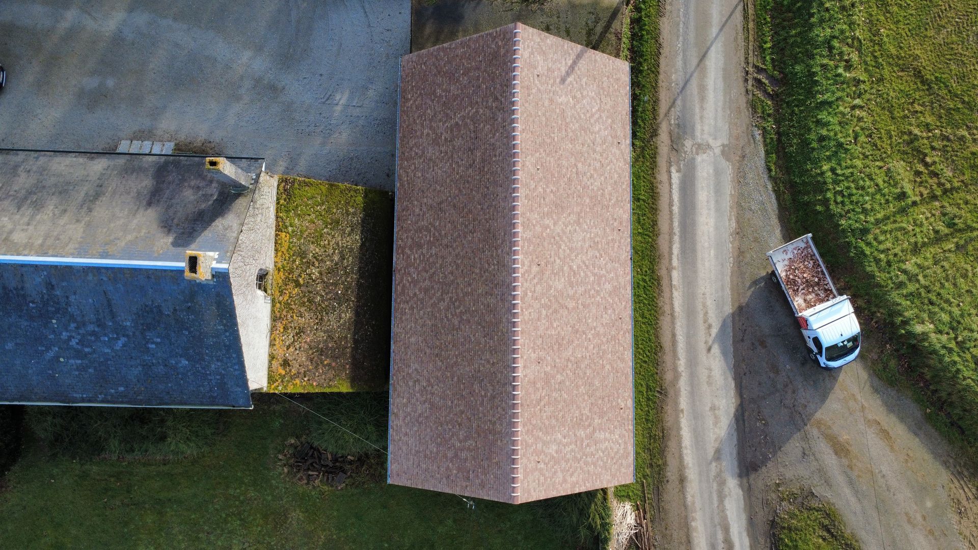 Toiture vue d'en haut.