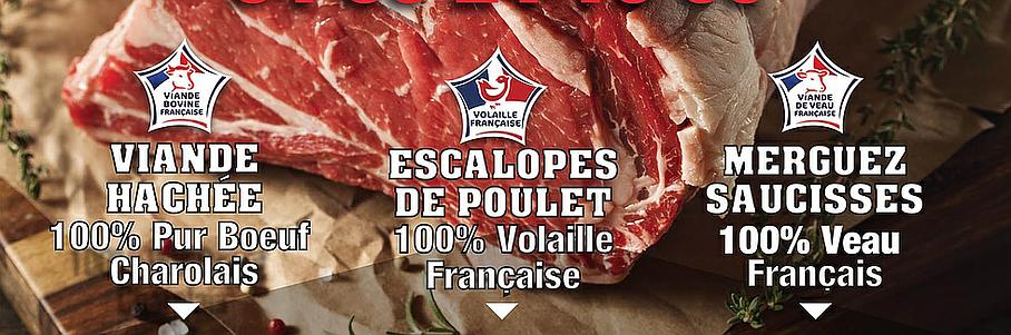 Viande française exclusivement halal : boeuf, agneau, volaille