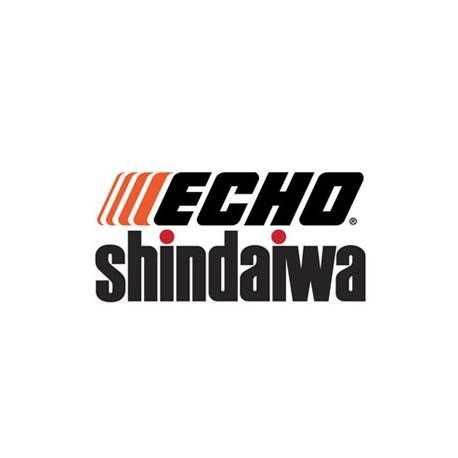 Le logo Echo Shindaiwa est noir, orange et rouge. Le nom de la marque est écrit en gras sur fond blanc.