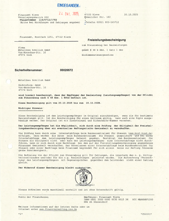 von der Metallbau Schilloh GmbH