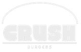 O logotipo da crush burgers mostra um hambúrguer com um coração.