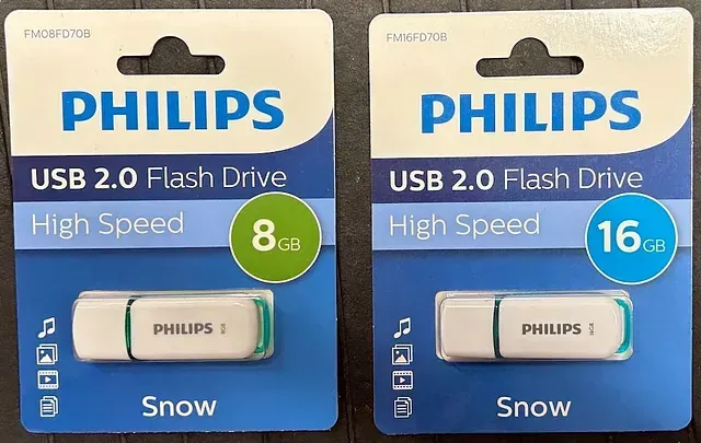 Dos paquetes de unidades flash USB 2.0 de Philips