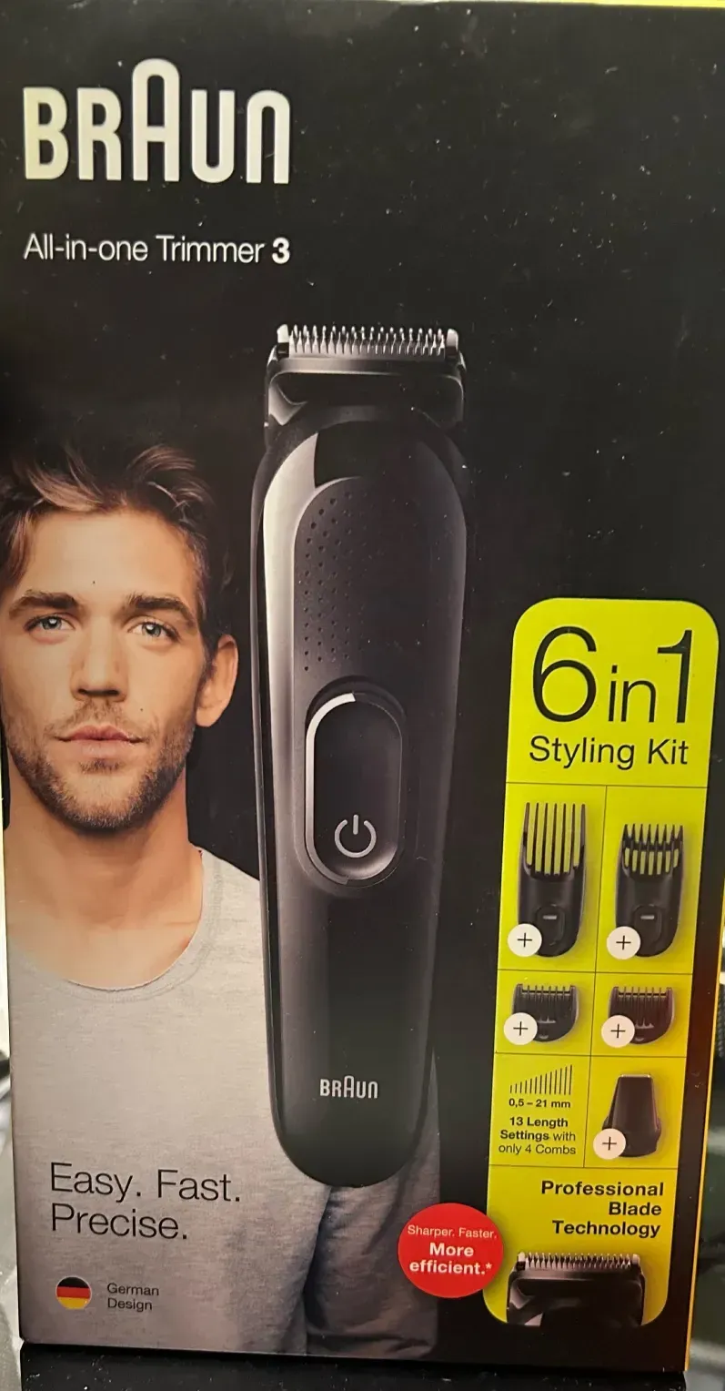 Una caja para un kit de peinado Braun 6 en 1