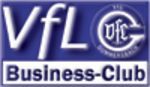 Ein blaues Schild mit der Aufschrift „VFL Business Club“