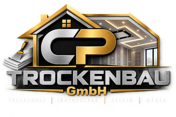 Blaues Logo der Firma CP Trockenbau GmbH