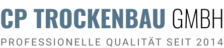 Blaues Logo der Firma CP Trockenbau GmbH