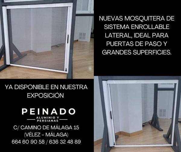 Un cartel de Peinado muestra una puerta mosquitera.