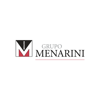 El logotipo del grupo menarini está sobre un fondo blanco.
