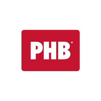 El logotipo de phb es un cuadrado rojo con letras blancas sobre un fondo blanco.