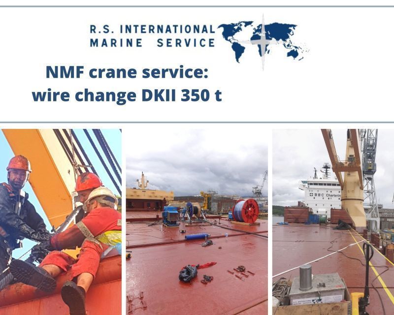 Rs international marine service nmf kran service drahtwechsel dkii 350 t