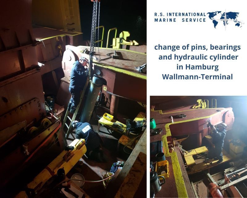 Austausch von Bolzen, Lagern und Hydraulikzylindern im Hamburger Wallmann Terminal