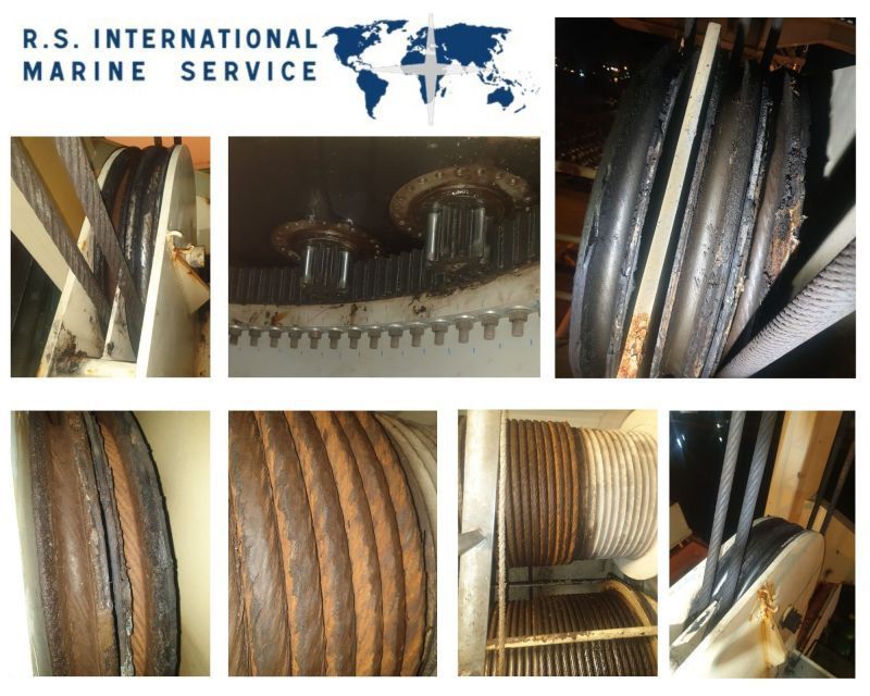 Eine Collage aus Bildern mit den Worten RS International Marine Service