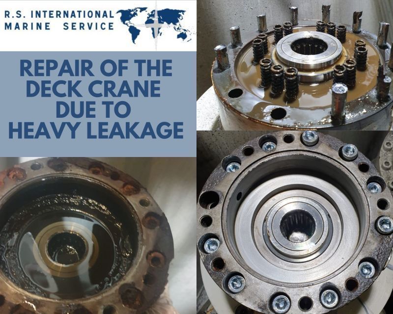 Reparatur des Deckkrans aufgrund einer schweren Leckage durch RS International Marine Service