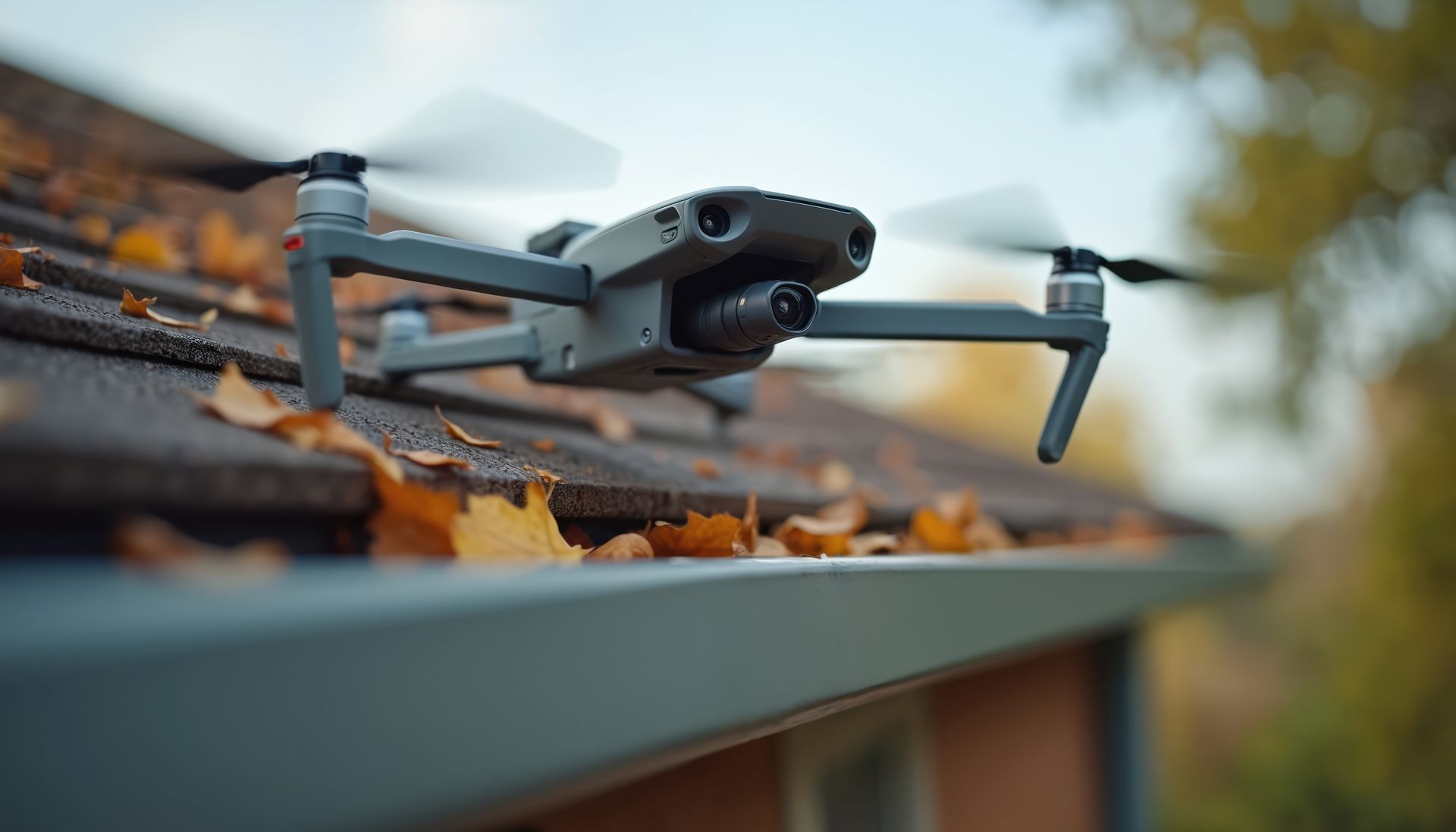 Un drone qui démousse un toit
