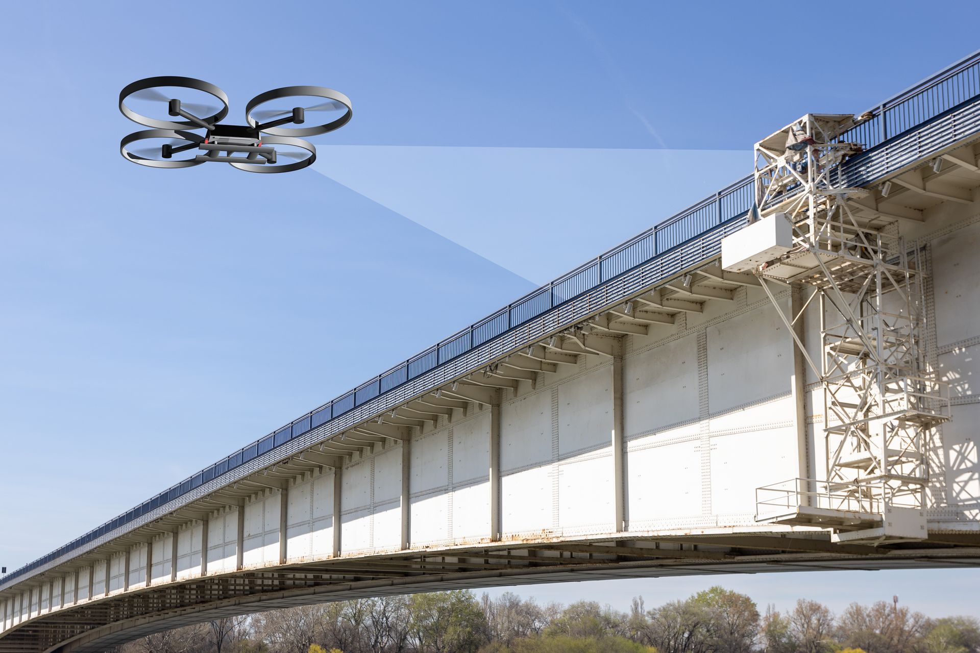 Un drone qui nettoie un pont