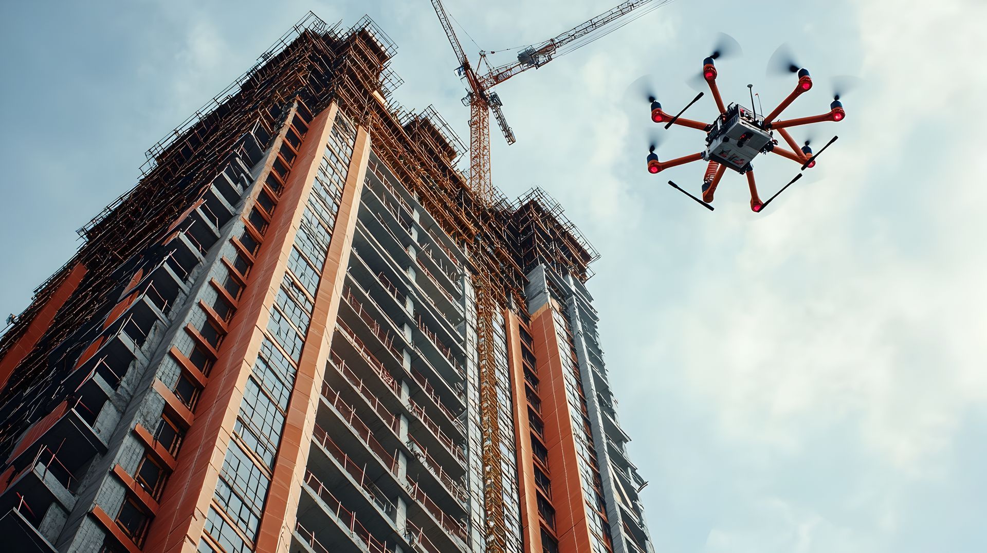 Un bâtiment et un drone