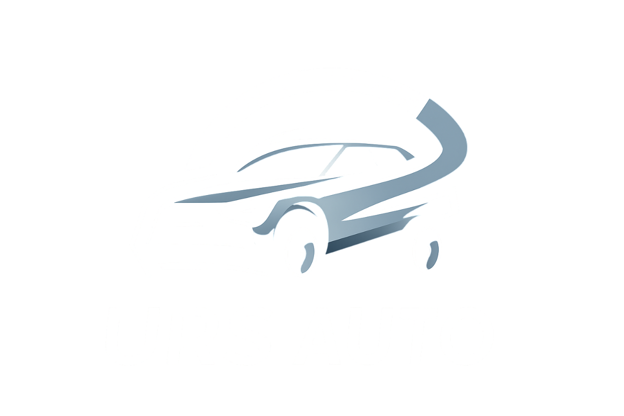 Coche estilizado de líneas curvas, en color blanco y azul claro, sobre fondo blanco.