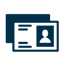 Dunkelblaues Symbol eines Mobiltelefons mit einem Bergbild auf dem Bildschirm.