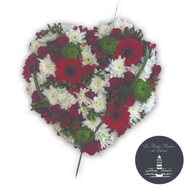 Cœur de blanc pur et rouge