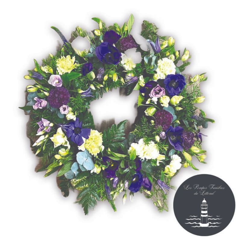 Couronne bleue, violine et blanche