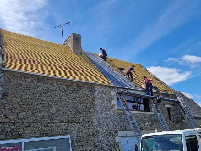 Pose de couverture sur charpente