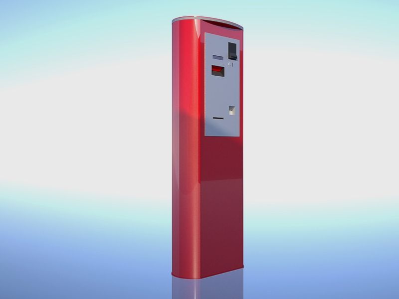 Abbildung eines roten Kassenautomats