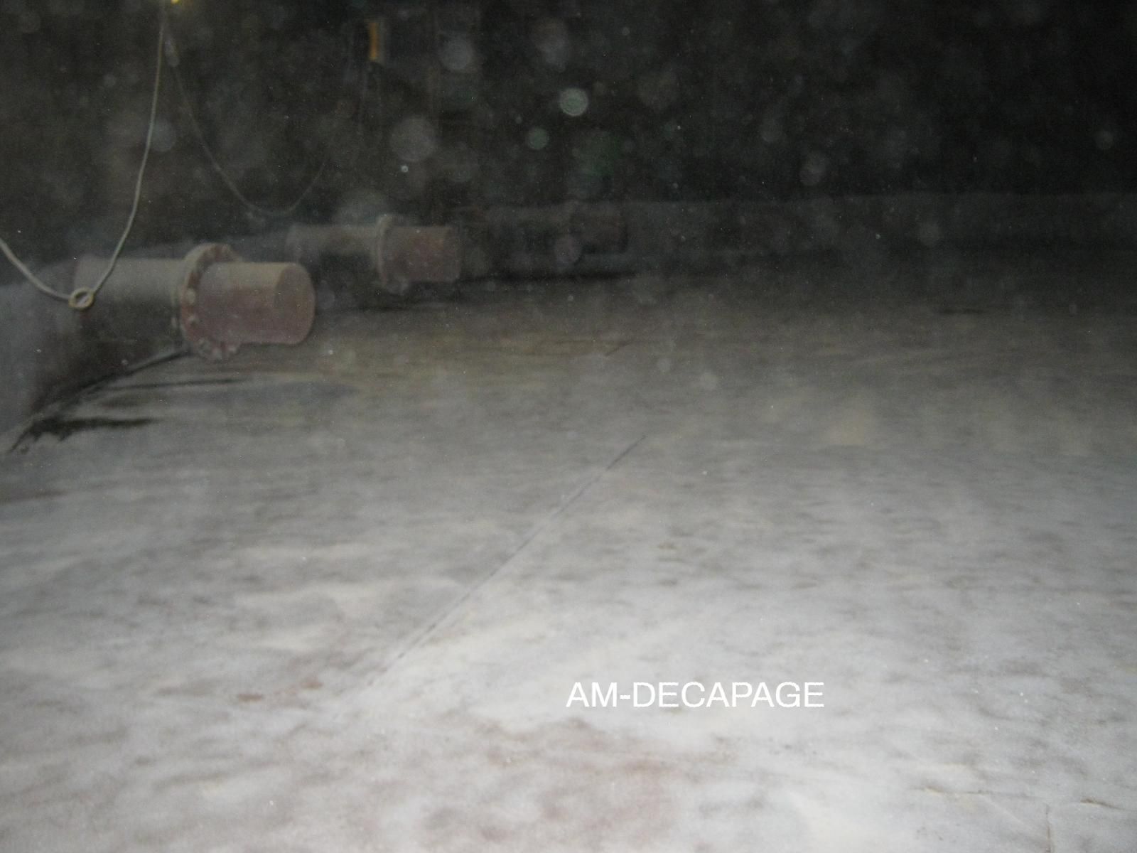 Après sablage sur revetement goudron